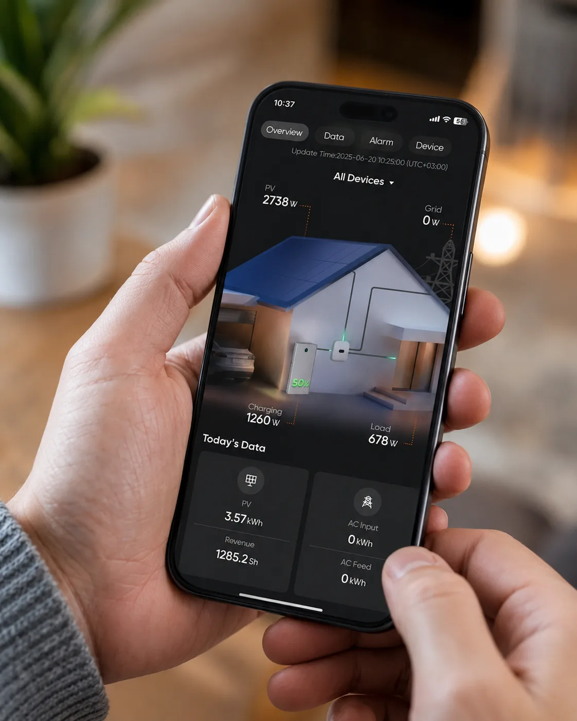 Growatt ShinePhone solar battery monitoring system