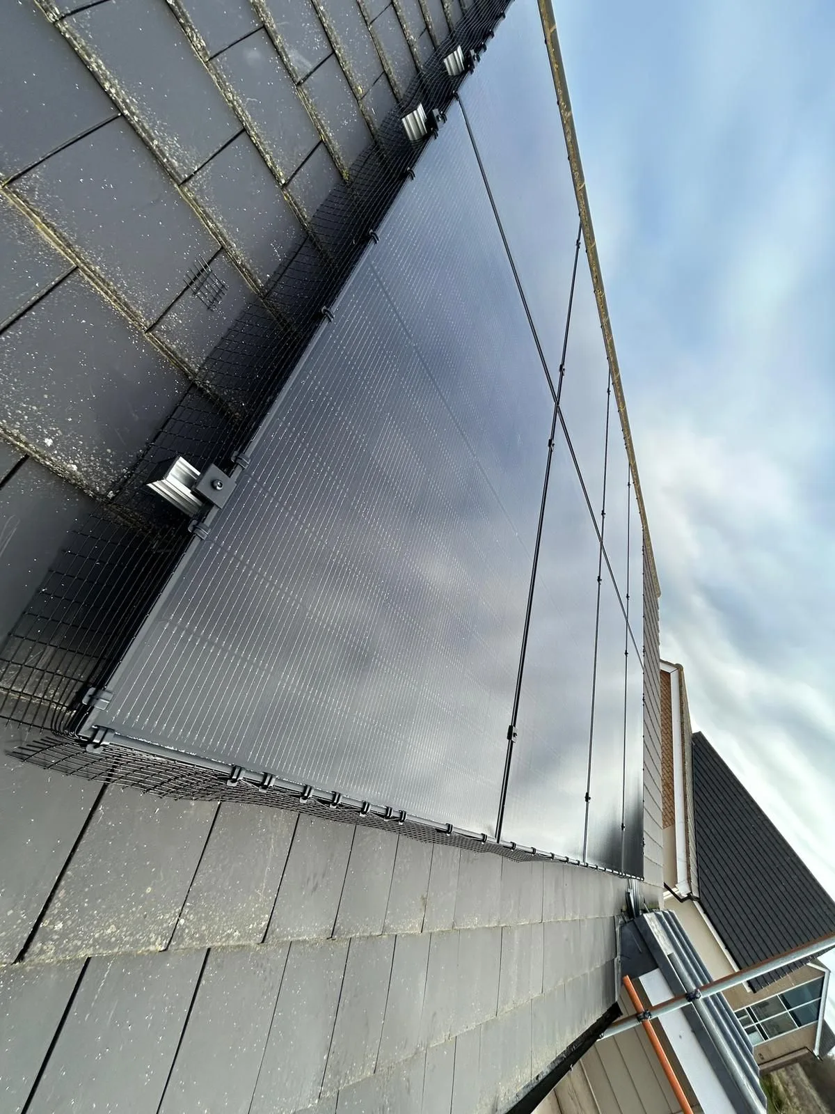 Solar panels on a home roof in Cambridgeshire: 8 panels, 3.8 kWp