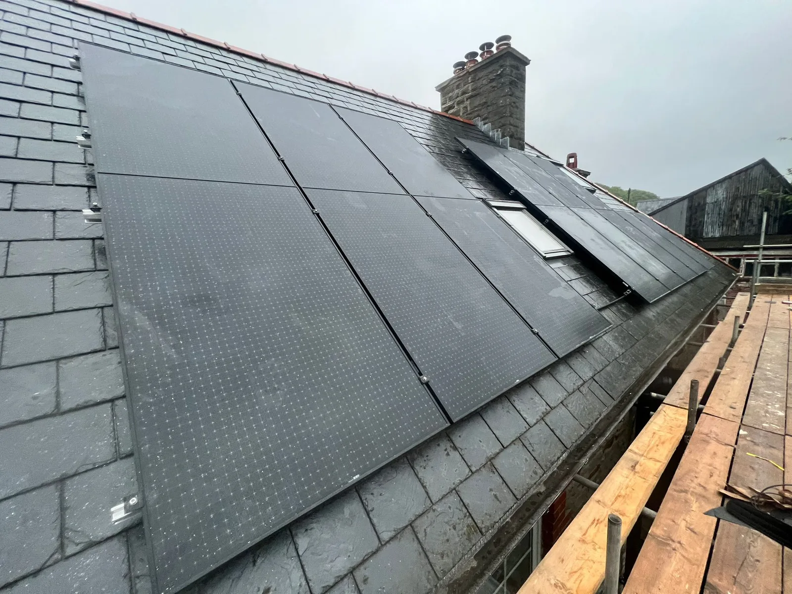 Solar panels on a home roof in South Wales: 14 panels, 5.25 kWp