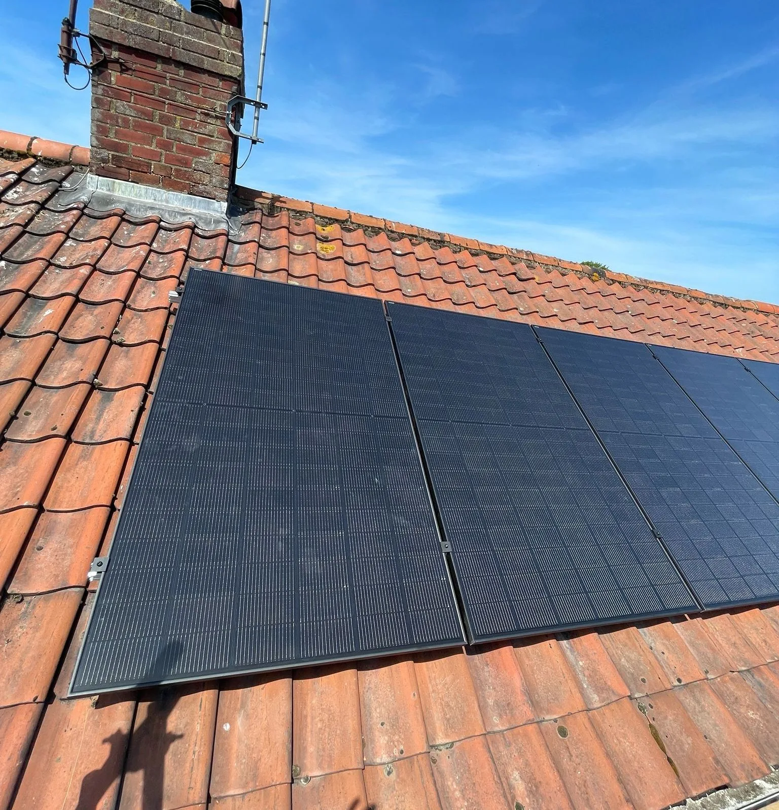 Solar panels on a home roof in Norfolk: 12 panels, 6 kWp