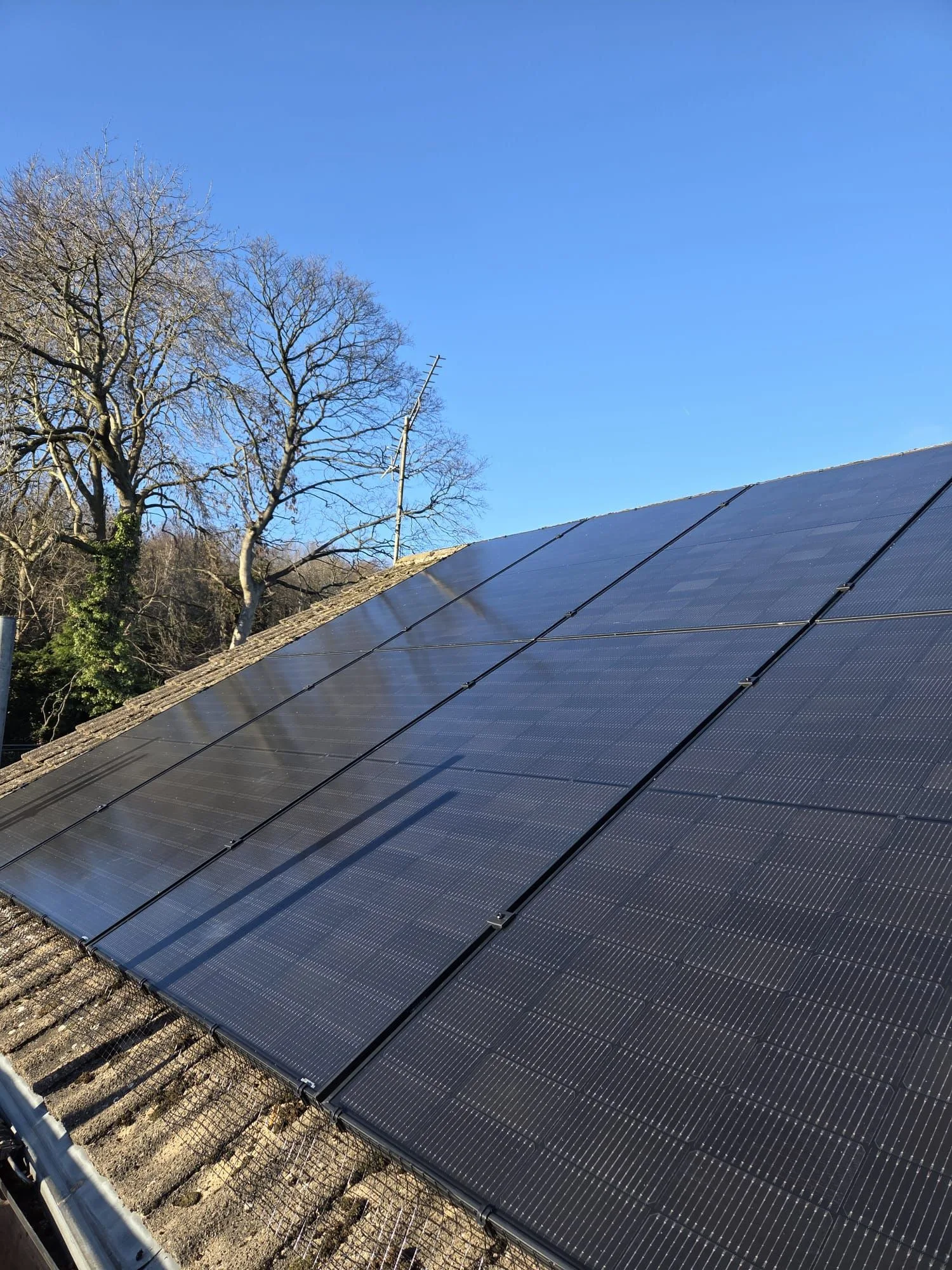 Solar panels on a home roof in Sheffield: 12 panels, 5.7 kWp