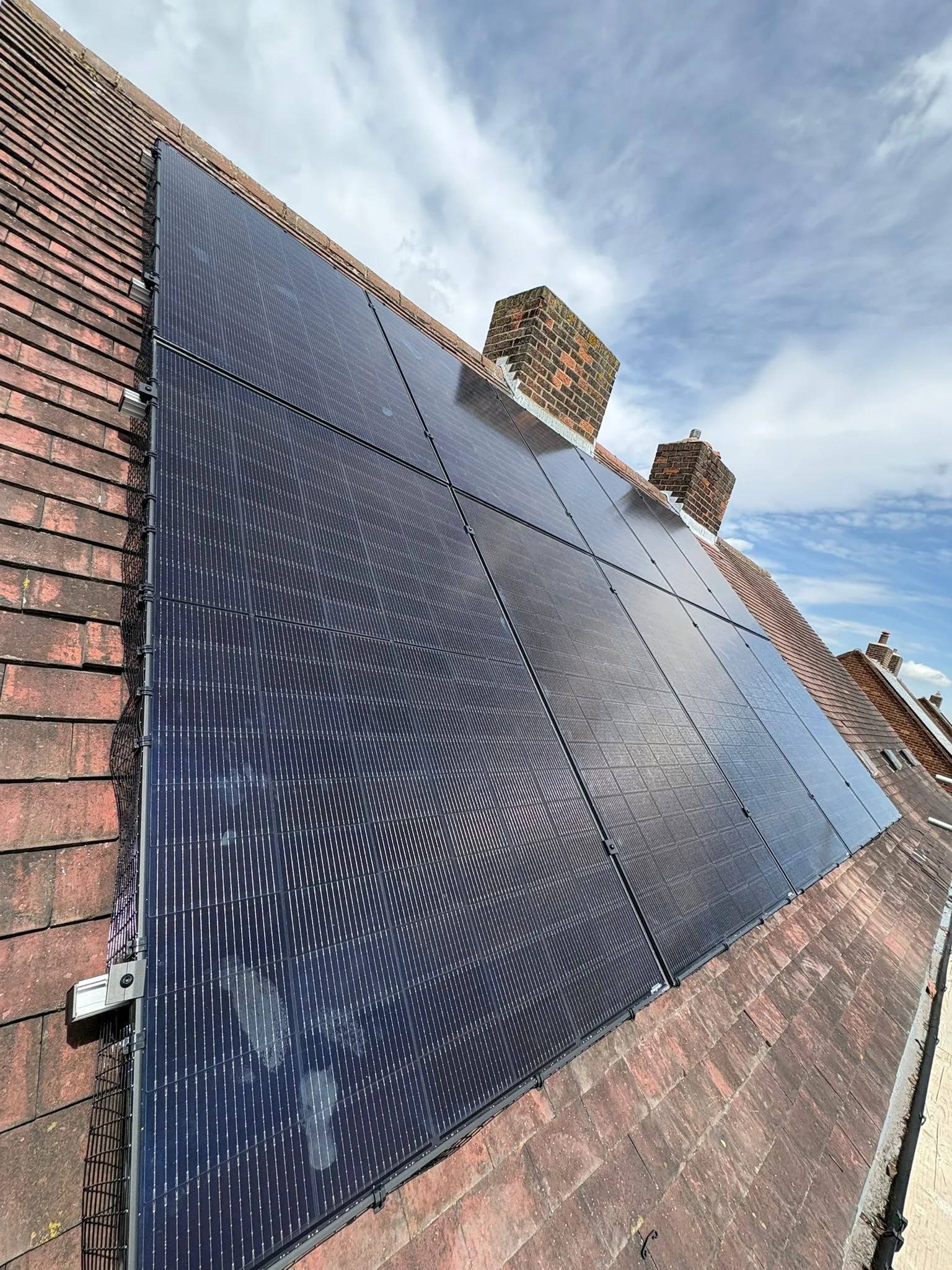 Solar panels on a home roof in South Yorkshire: 10 panels, 5 kWp