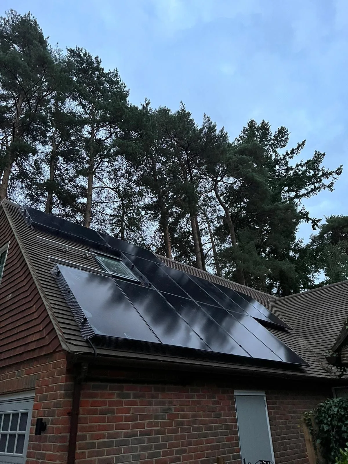 Solar panels on a home roof in Hart, Surrey: 25 panels, 9.375 kWp