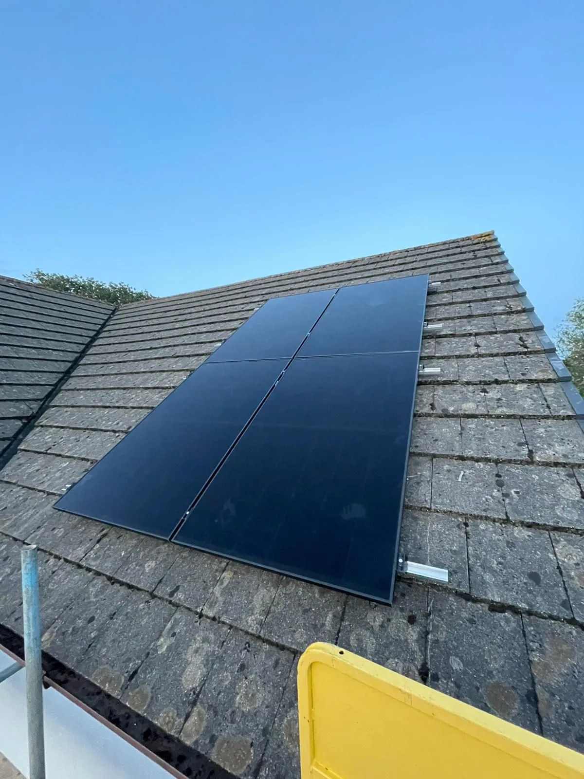 Solar panels on a home roof in South West Wales: 16 panels, 6.4 kWp